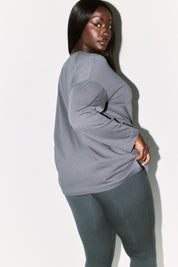 Fits Embroidered Crew Neck Long Sleeve T-Shirt