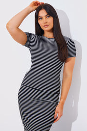 Short Sleeve Stripe Reversible Co-Ord Top
