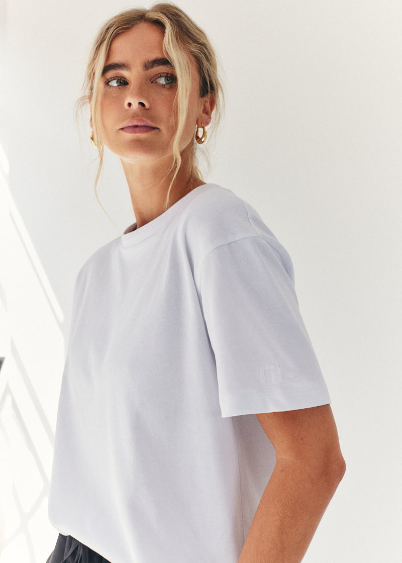 Oversized Boyfriend Embroidered Sleeve T-Shirt