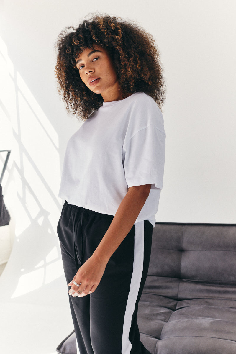 Oversized Boyfriend Embroidered Sleeve T-Shirt