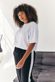 Oversized Boyfriend Embroidered Sleeve T-Shirt