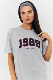 1989 Printed Crew Neck Graphic T-Shirt - InTheStyle