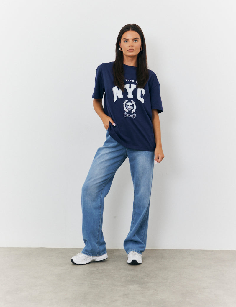 NYC Printed Graphic Varsity T-Shirt