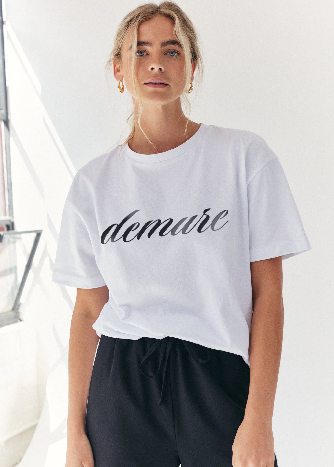 Demure Slogan T-Shirt