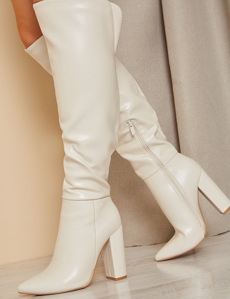 Pu Knee High Boots