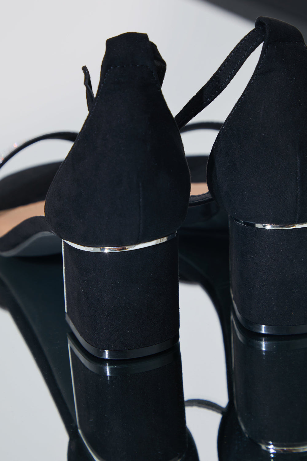 Wide Fit Diamante Strap Low Block Heel