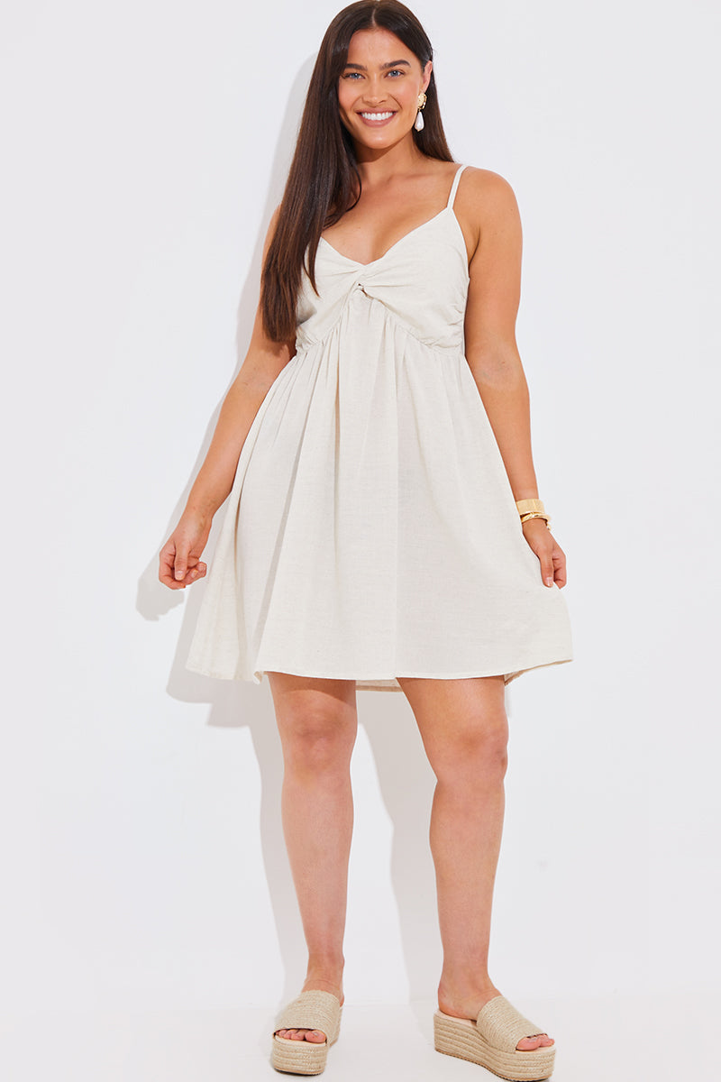 Strappy Twist Front Mini Dress