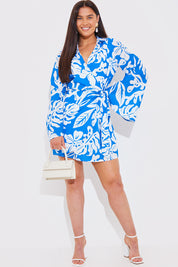 Printed Wrap Mini Dress