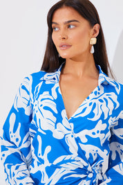 Printed Wrap Mini Dress