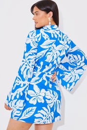 Printed Wrap Mini Dress