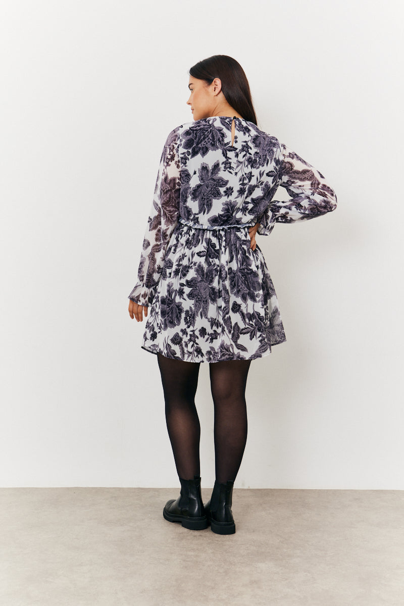 Maternity High Neck Printed Smock Dress