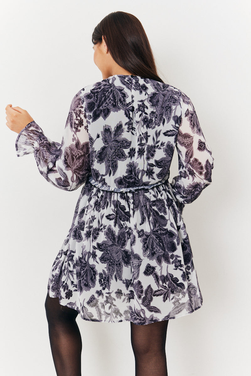 Maternity High Neck Printed Smock Dress