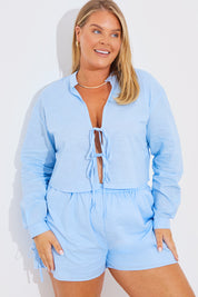 Cropped Linen Shirt Co Ord
