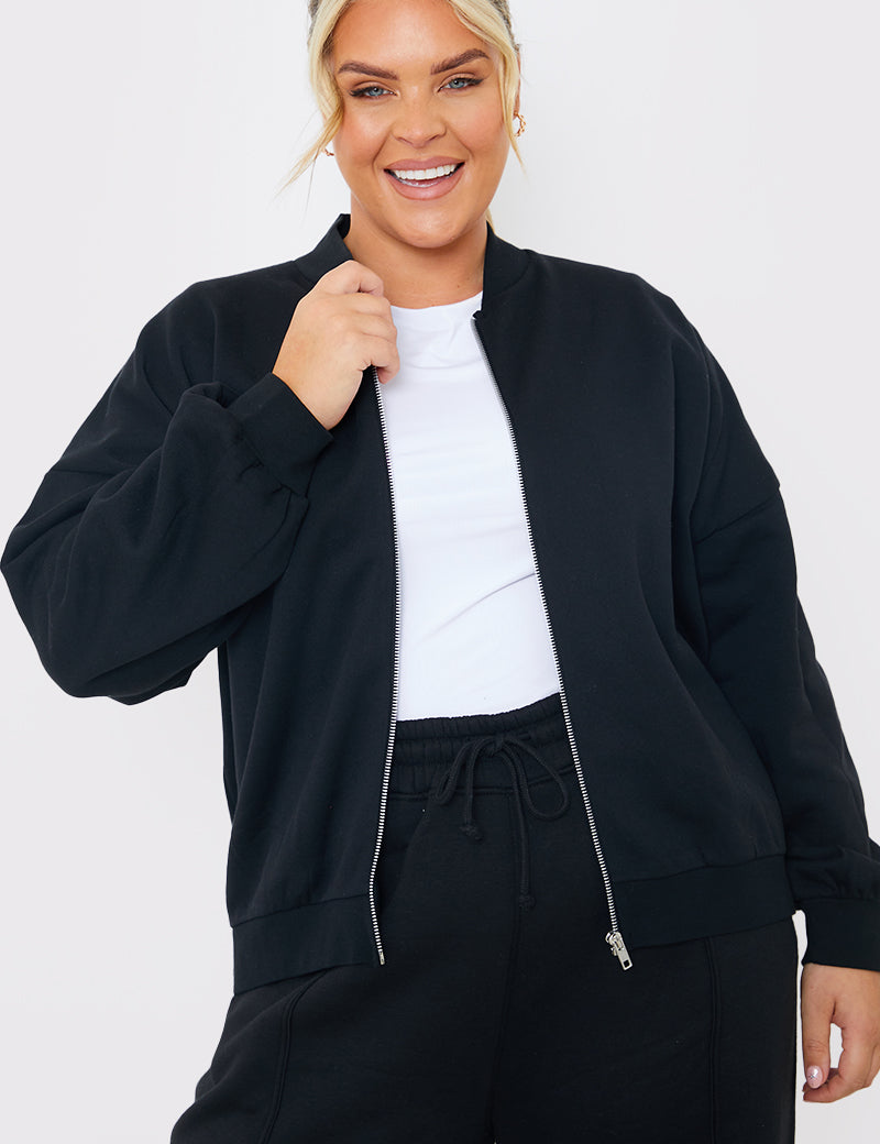 Zip Up Bomber Style Sweater