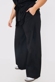 Textured Wide Leg Trousers