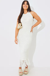 Fringe Detail Midaxi Knit Dress