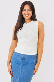 Waffle Knit Sleeveless Top