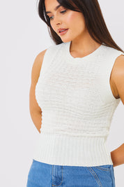Waffle Knit Sleeveless Top