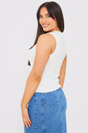Waffle Knit Sleeveless Top