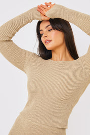 Interest Yarn Long Sleeve Top