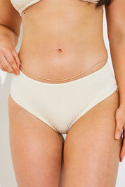 Rib Boomerang High Leg Bikini Bottom