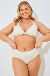 Rib Boomerang High Leg Bikini Bottom