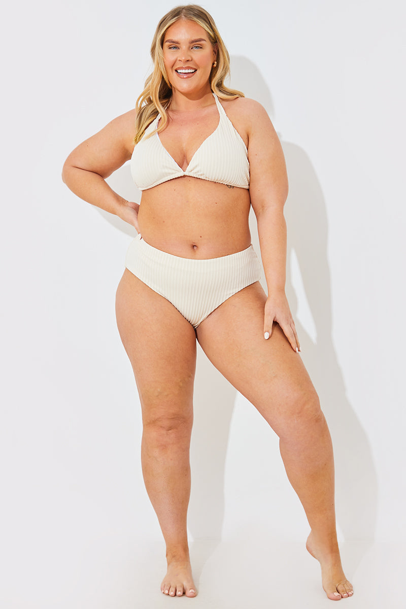 Rib Boomerang High Leg Bikini Bottom