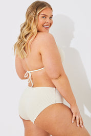Rib Boomerang High Leg Bikini Bottom