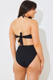 Textured High Waist Bikini Bottoms