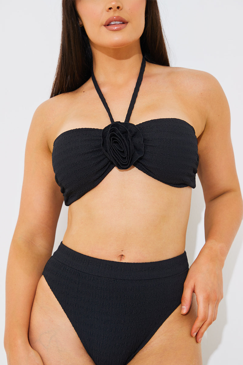 Textured Corhalter Bikini Top
