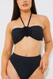 Textured Corhalter Bikini Top