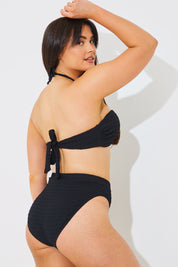 Textured Corhalter Bikini Top