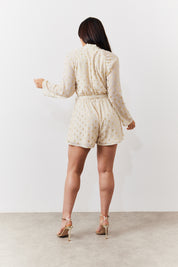 Gold Fleck Belted Playsuit
