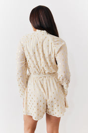 Gold Fleck Belted Playsuit