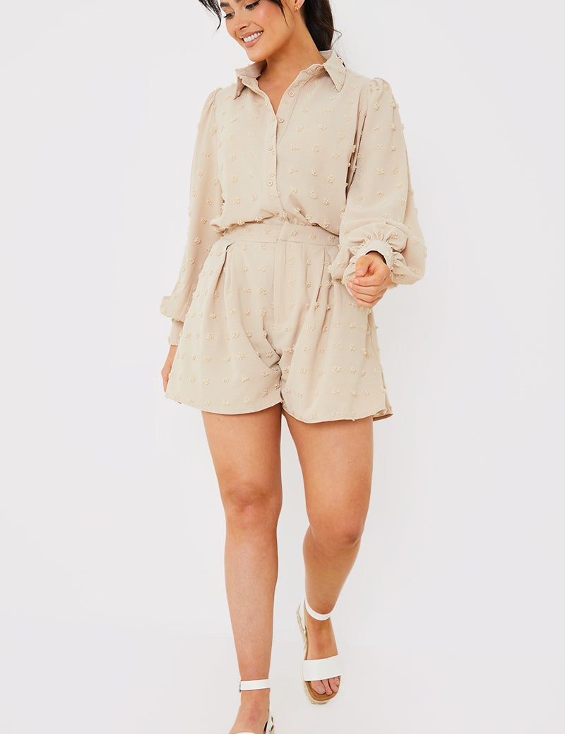Textured Dobby Detail Shorts