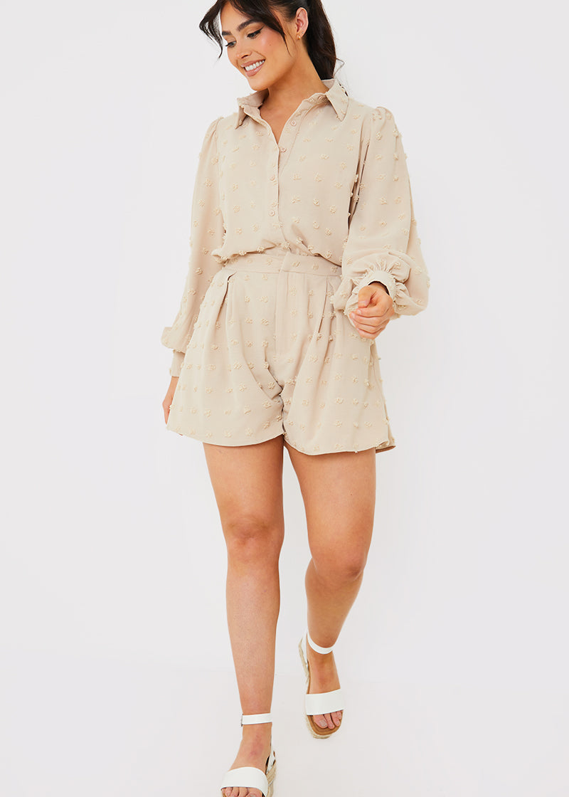 Textured Dobby Detail Shorts