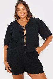 Lace Scallop Edge Detail Shorts