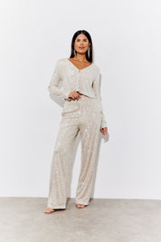 Sequin Wide Leg Trouser