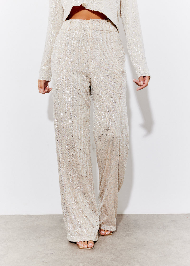 Sequin Wide Leg Trouser