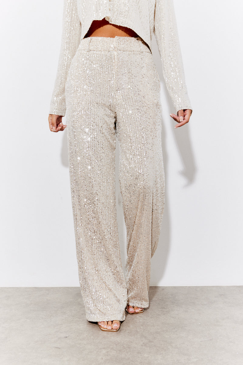 Sequin Wide Leg Trouser