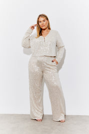 Sequin Wide Leg Trouser