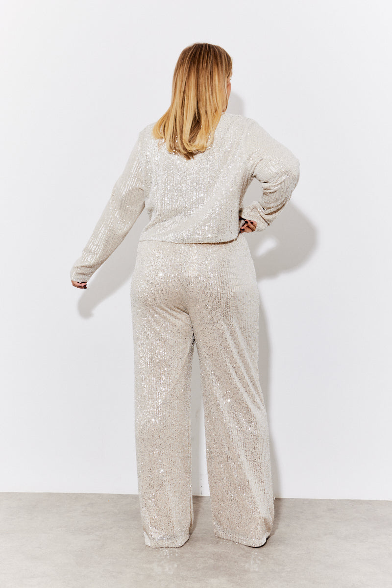 Sequin Wide Leg Trouser