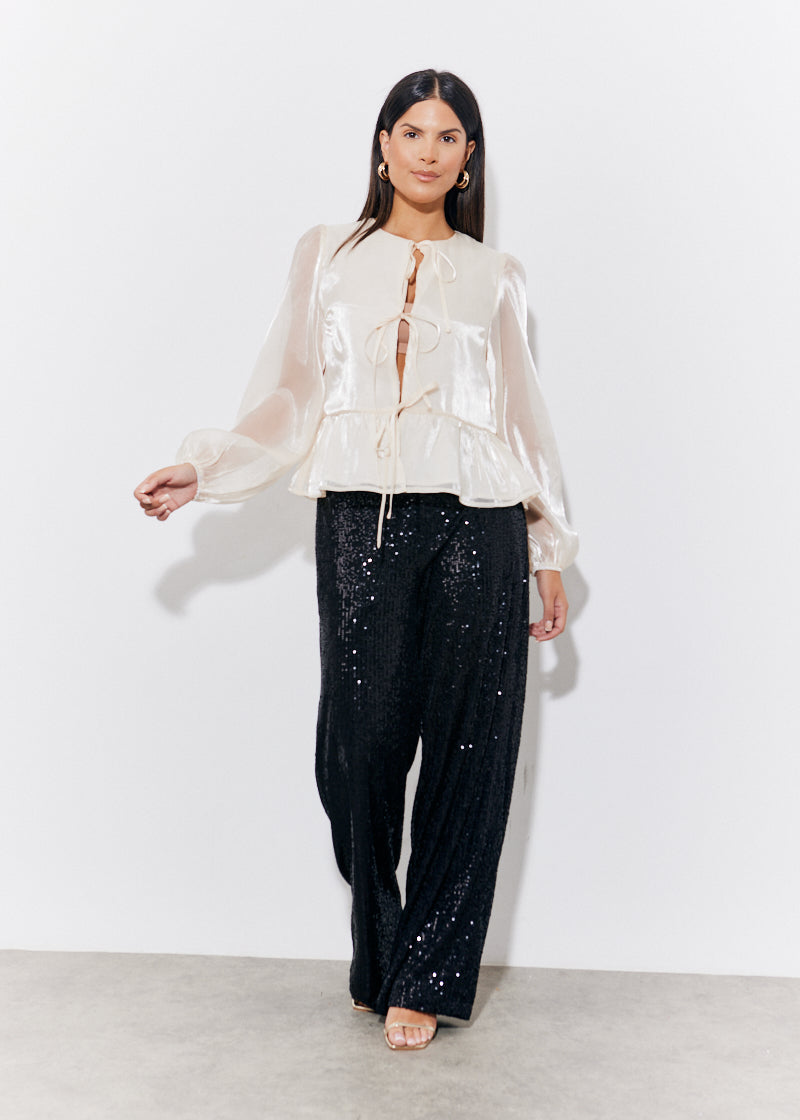 Sequin Wide Leg Trouser