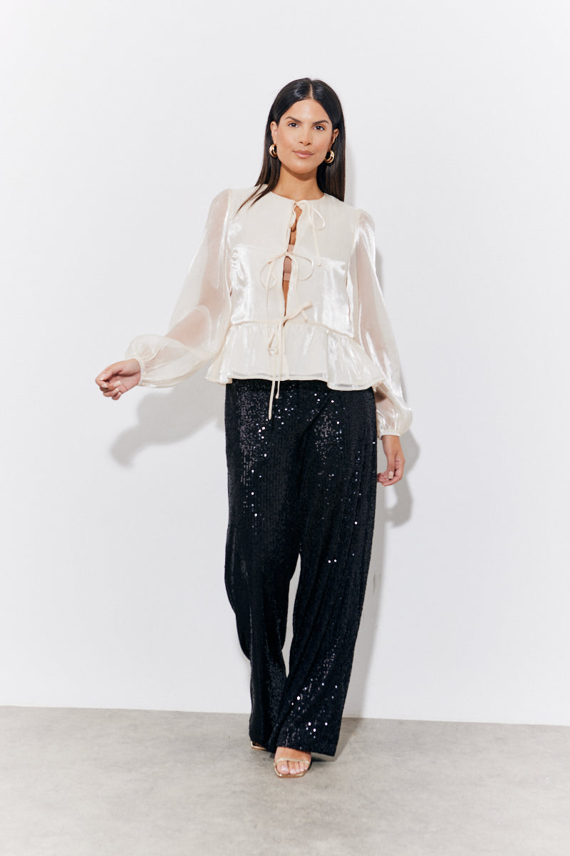 Sequin Wide Leg Trouser