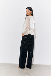 Sequin Wide Leg Trouser