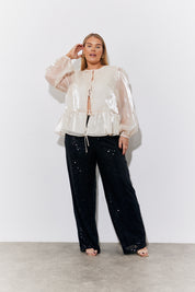 Sequin Wide Leg Trouser