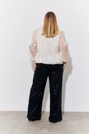 Sequin Wide Leg Trouser