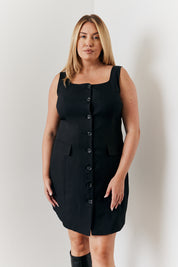 Tailored Button Through Mini Dress