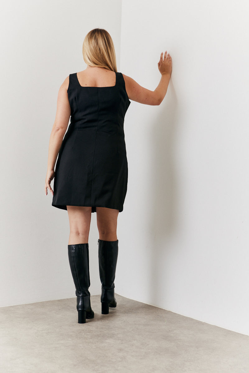 Tailored Button Through Mini Dress