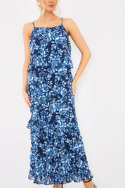 Floral Tiered Frill Detail Midaxi Dress